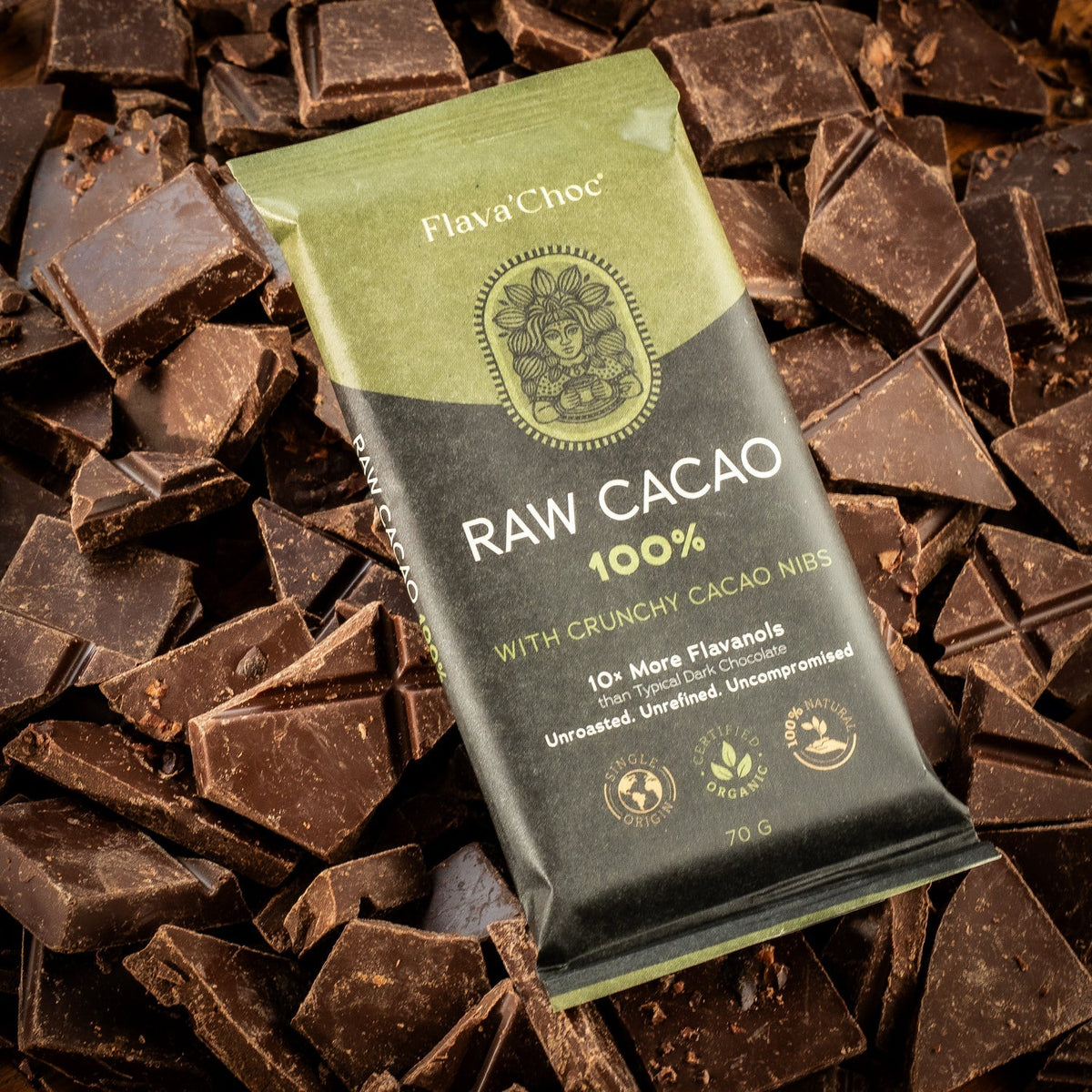Tablette de cacao non torréfié 100 % - Farmatuur