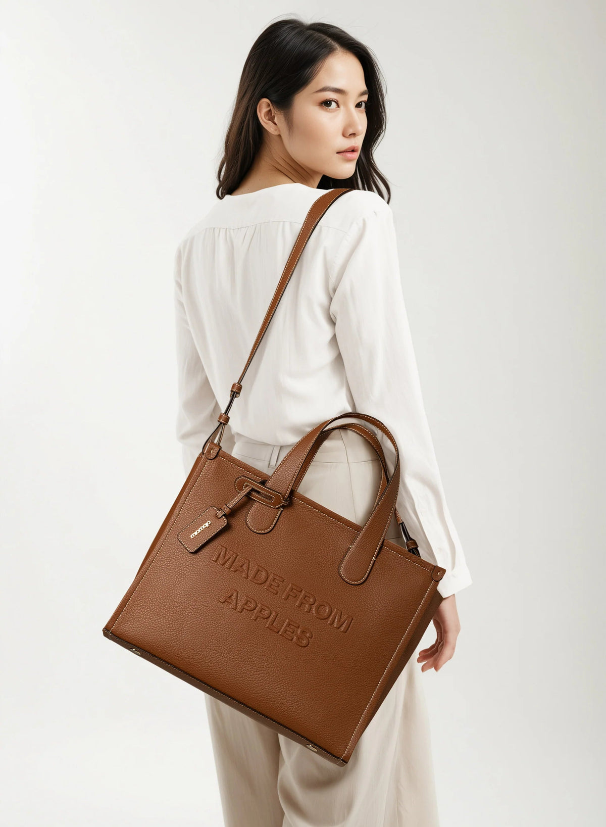 Sac cabas Alma L Cognac - pomme - Farmatuur