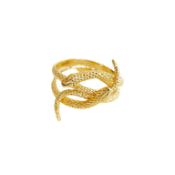 Bague double serpent dorée - Farmatuur