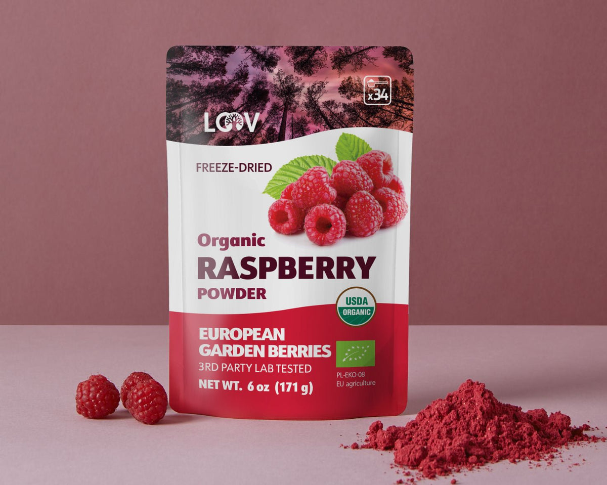 Poudre de baies bio - framboises lyophilisées - Farmatuur