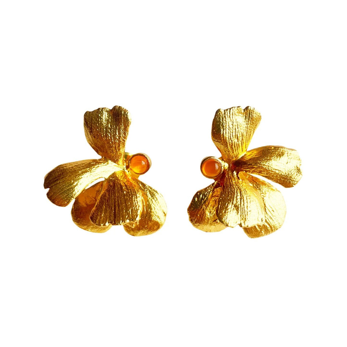 Boucles d'oreilles pensée dorées - Farmatuur